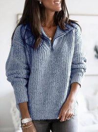 Amelia | Women's Cozy Sweater with Relaxed Fit & Half-Zip Collar