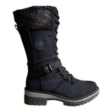 Eva | Women's Lace-Up Winter Boots with Knitted Shaft