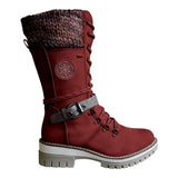 Eva | Women's Lace-Up Winter Boots with Knitted Shaft
