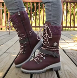 Eva | Women's Lace-Up Winter Boots with Knitted Shaft