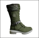 Eva | Women's Lace-Up Winter Boots with Knitted Shaft