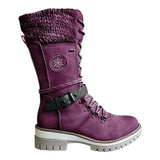 Eva | Women's Lace-Up Winter Boots with Knitted Shaft