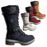 Eva | Women's Lace-Up Winter Boots with Knitted Shaft
