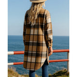 Rachel | Women's Longline Checked Coat