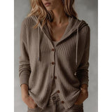 Camille | Women's Hooded Button-Front Knit Cardigan
