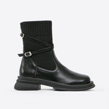 Olivia | Brown Ankle Boots with Wrap Straps and Block Heel