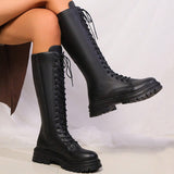Maisie | Women's Knee-High Lace-Up Platform Boots