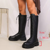 Maisie | Women's Knee-High Lace-Up Platform Boots