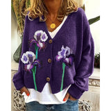 Vivienne | Women's Floral Open-Front Knit Cardigan